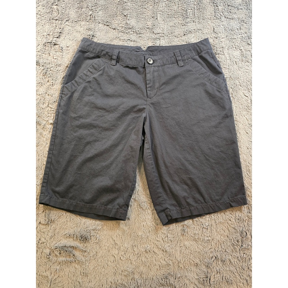 Columbia Womens Grey Cotton Chino Hiking Shorts Size 8 Outdoor Casual 0127